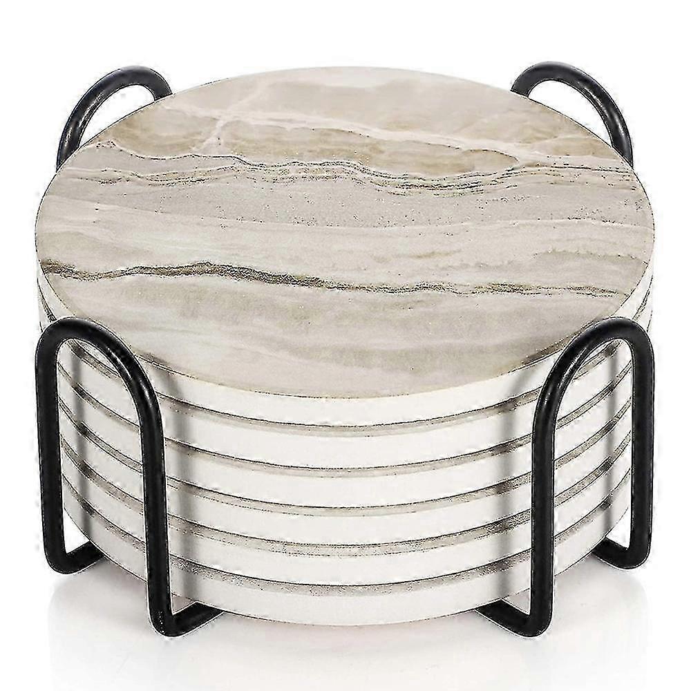 Drink Coasters With Holder compatible with Table Top Protection
