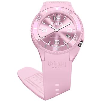 Thirsty strawberry milk unisex Japanese Quartz Analog Unisex Watch with SILICONE BO-STRAWBERRY Bracelet
