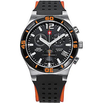 Swiss Military Swiss Quartz analoge man horloge met SM 34015.09 rubber armband