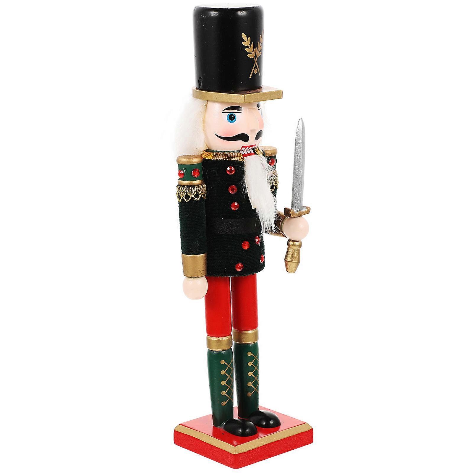 Christmas Wooden Nutcracker Decorations for Xmas Tabletop 5Pcs
