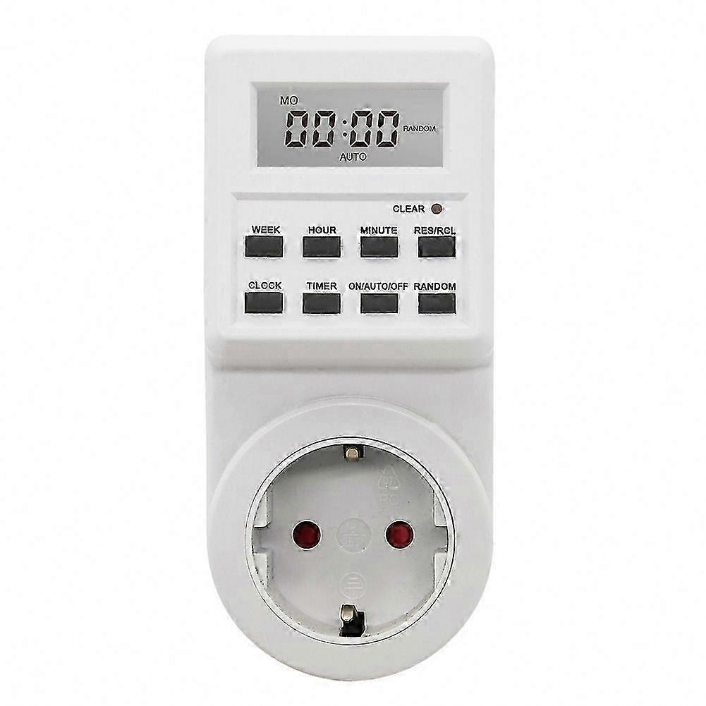 Digital Timer Socket, 24h Programmable Electronic Timing Switch with EU Plug for Kitchen