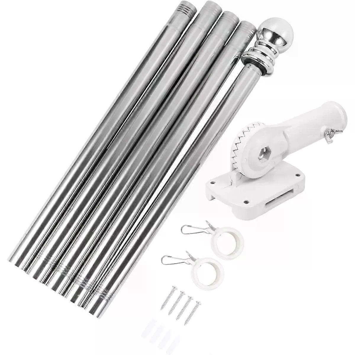 Stainless Steel Rotating Flagpole Kit Set Wall Mounted 1.9m