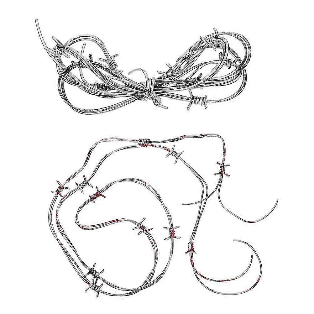 Halloween Plastic Barbed Wire Chains with Gothic 2Pcs Prank Props