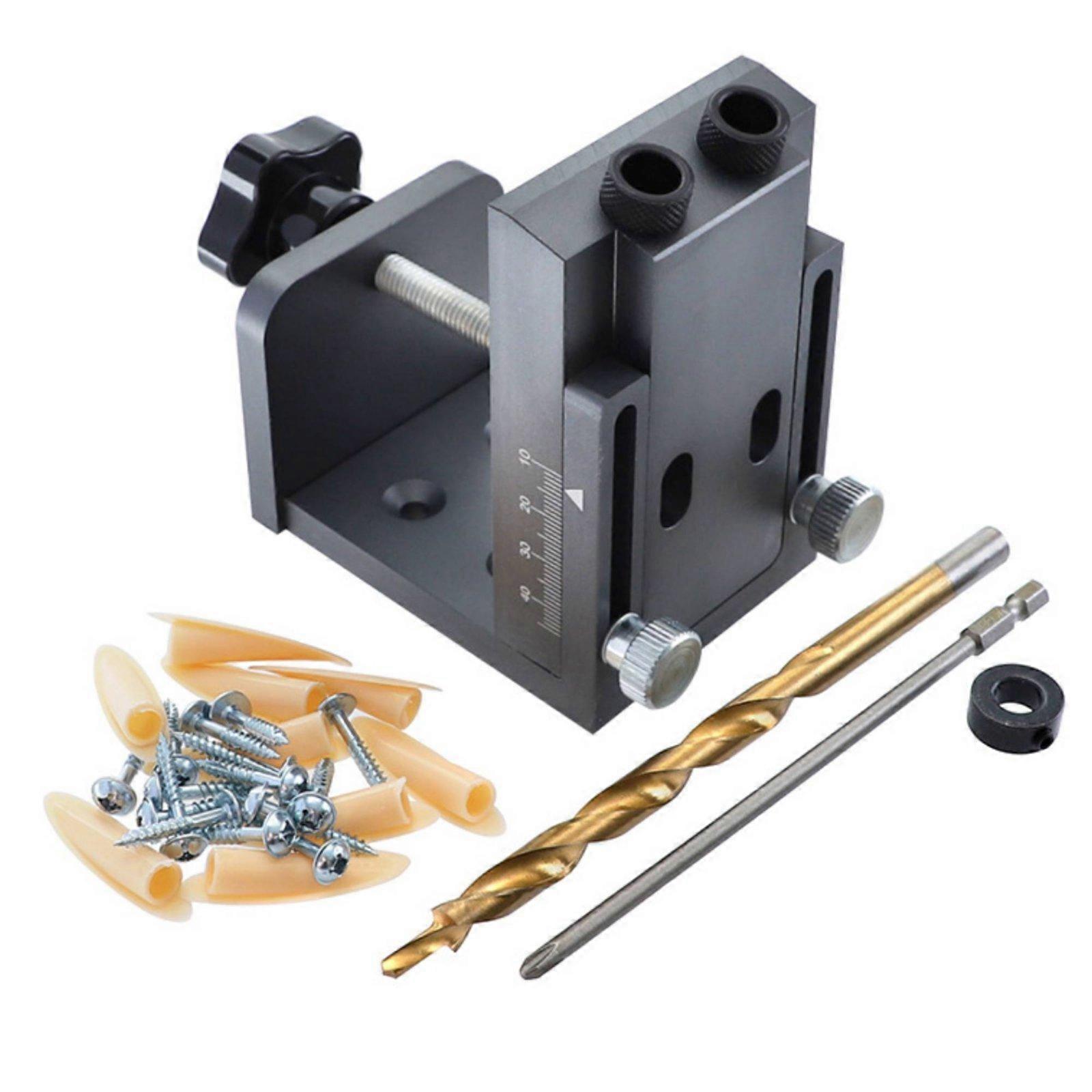 Pocket Hole Drilling Jig Rust Resistant Angled Hole Jig Quick Clamp for Workshop