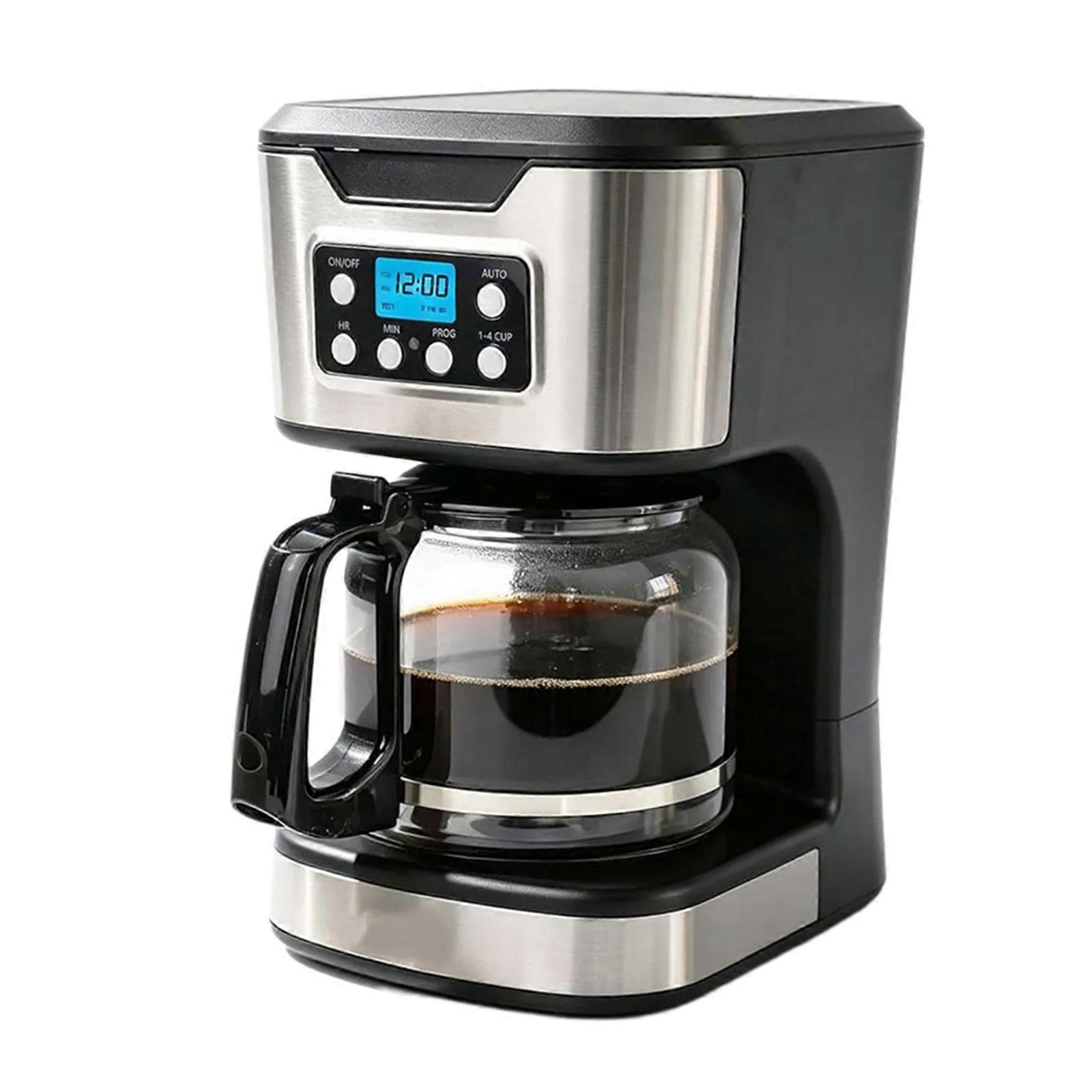 Digital Coffee Machine with Programmable Brew Time, Automatic Post-Brew Warming, 11-15-Cup Batch Brewing Capacity, and Front Button Panel Multicolor
