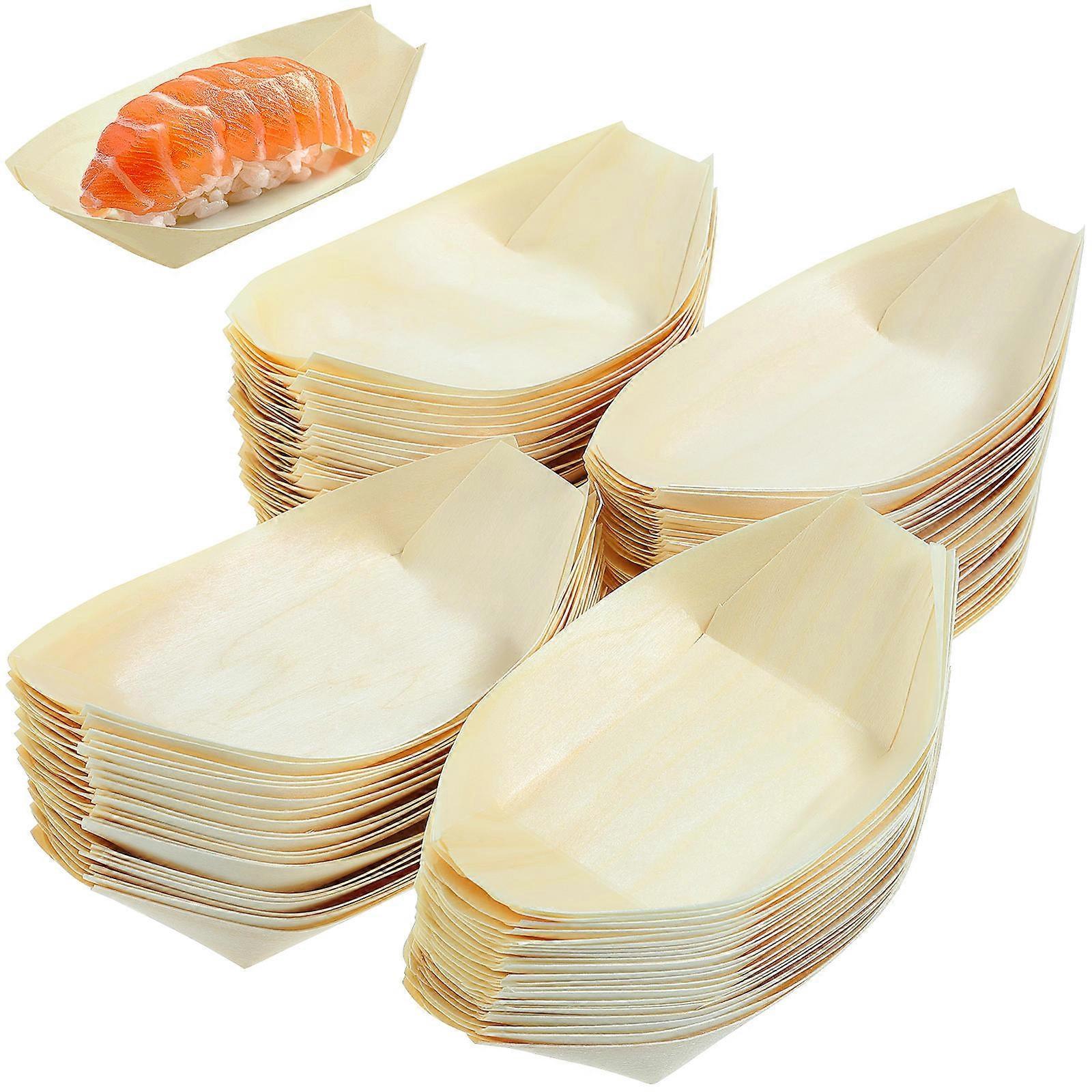 Sushi Boat Wood compatible with Serving 200Pcs Assorted Color