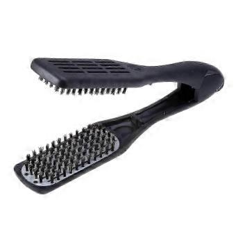 Hair Straightening Brush Thermoceramic with Boar Bristles for Wide Wavy Curly Coily Hair D79