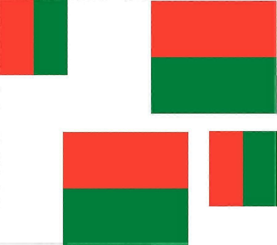 4 X Madagascar Flag Portable Stickers