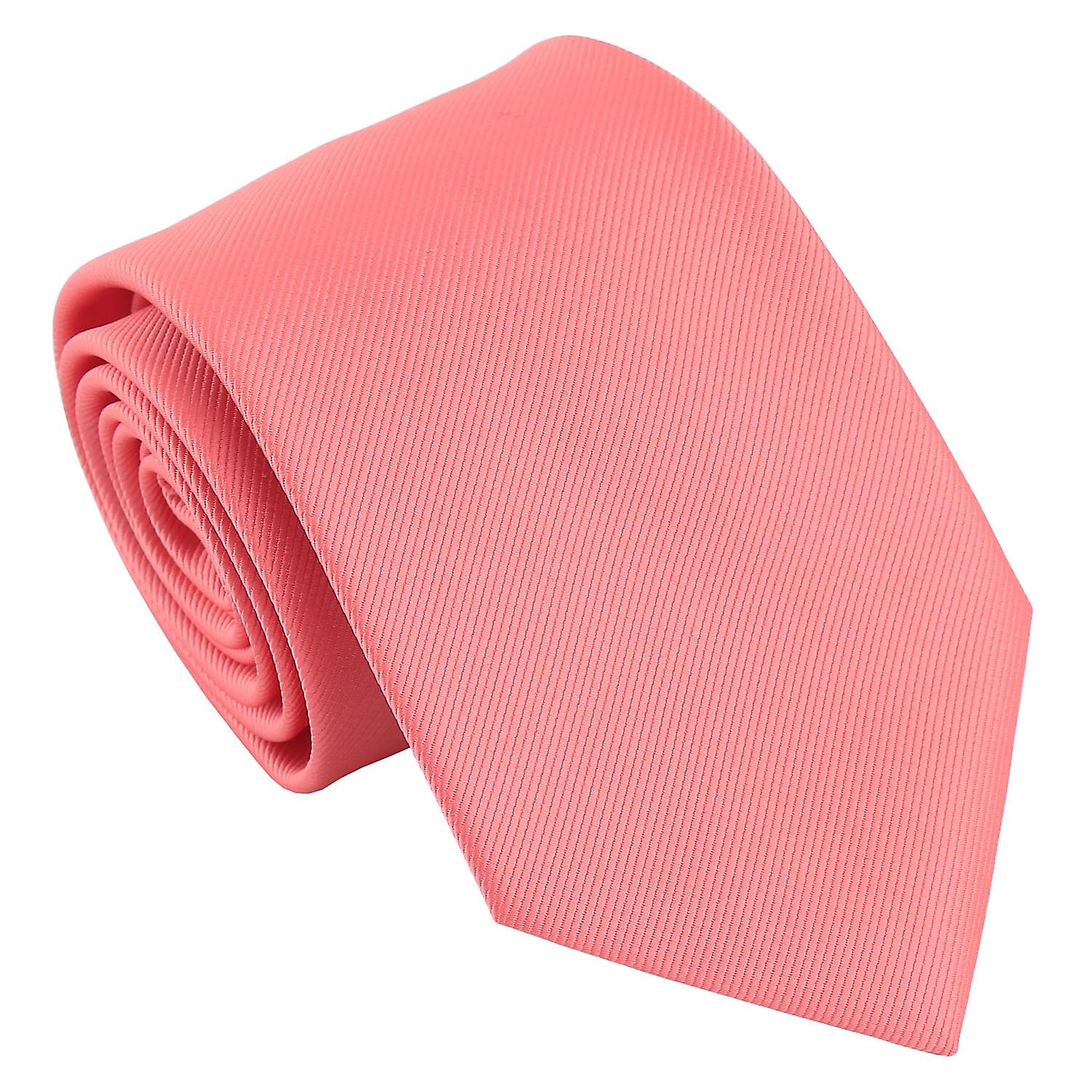 Coral Plain Twill Tie