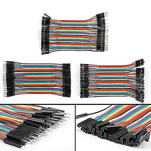 Trumsen 40pcs / rangée 10cm M-m M-f F-f Dupont Fils Câbles Cavaliers Pour Arduino Breadboard Male fe