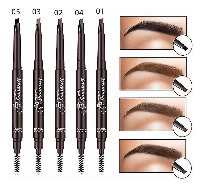 برأسين 1.5mm قلم الحواجب مثلث فائق الدقة شكل الحاجب