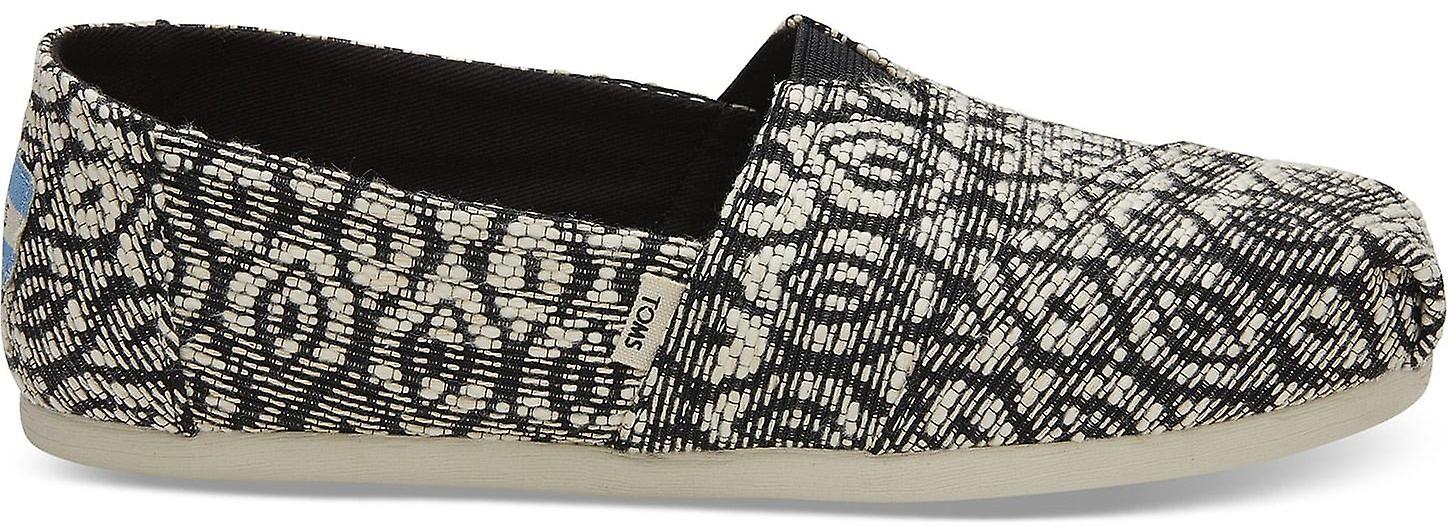 Toms Classic Black Diamond Womens Espadrilles Slipons Shoes