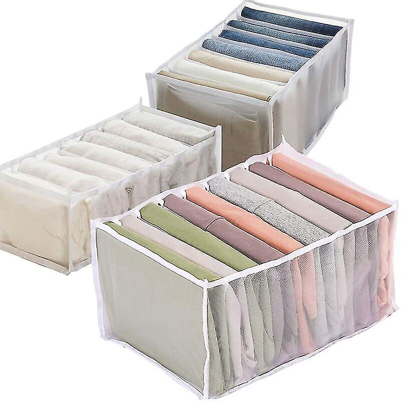 3 Pieces Storage Bag Foldable Mesh 7 Compartments Storage Compartment