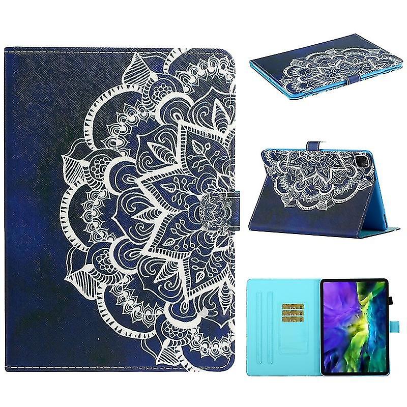 For Ipad 11 Pro (2020) Painted Flower Totem Car Line Tpu Horizontal Flip Leather Tablet Case With Holder & Card Slot & Sleep / Wake-up Function(blue)