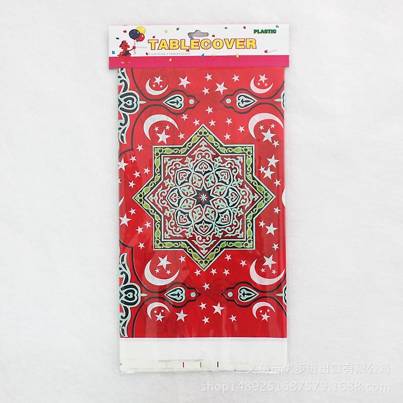 Plastic Disposable Party Table Cloth Eid Al-fitr Ramadan Tableware Table Cover