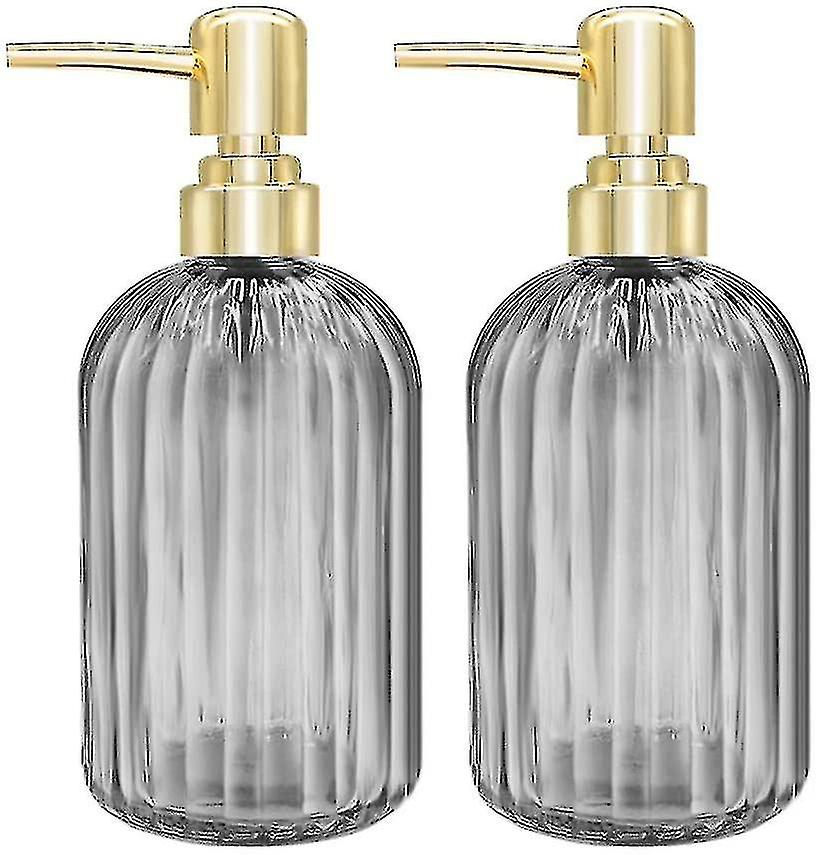 Set di 2 dispenser di sapone da cucina in vetro con pompa, distributore di sapone per le mani trasparente, dispensatore di sapone per piatti con lozione