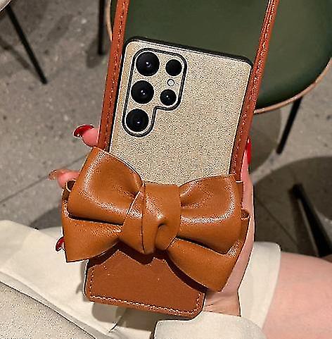 Custodia a portafoglio in pelle compatibile Samsung Galaxy S23 Ultra / S23 + / S23 con supporto per carte e cordino a tracolla