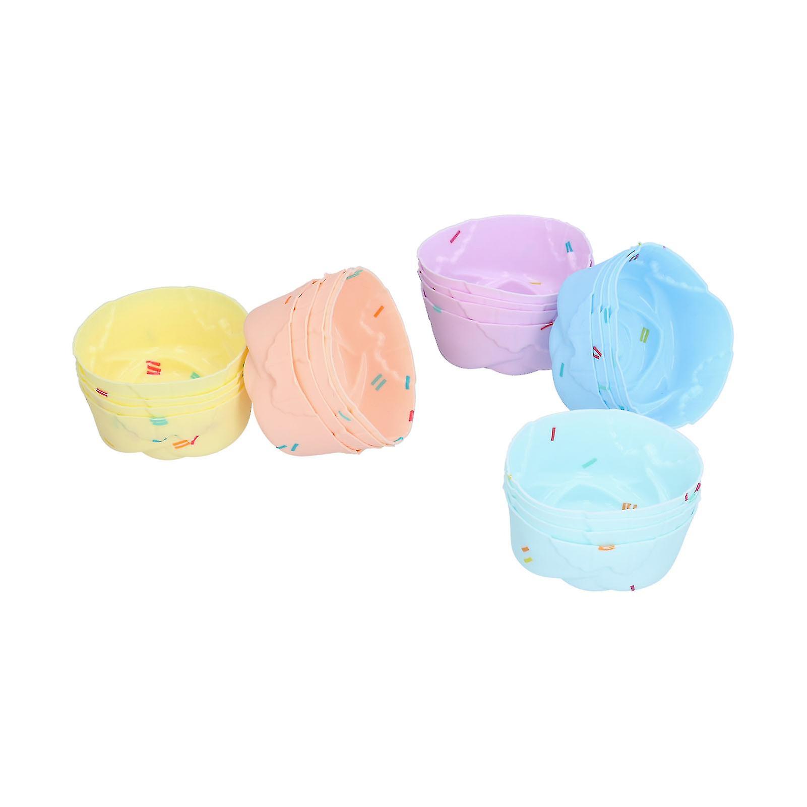 20Pcs Silicone Cupcake Moulds Baking Cups Rose Shape 5.57oz