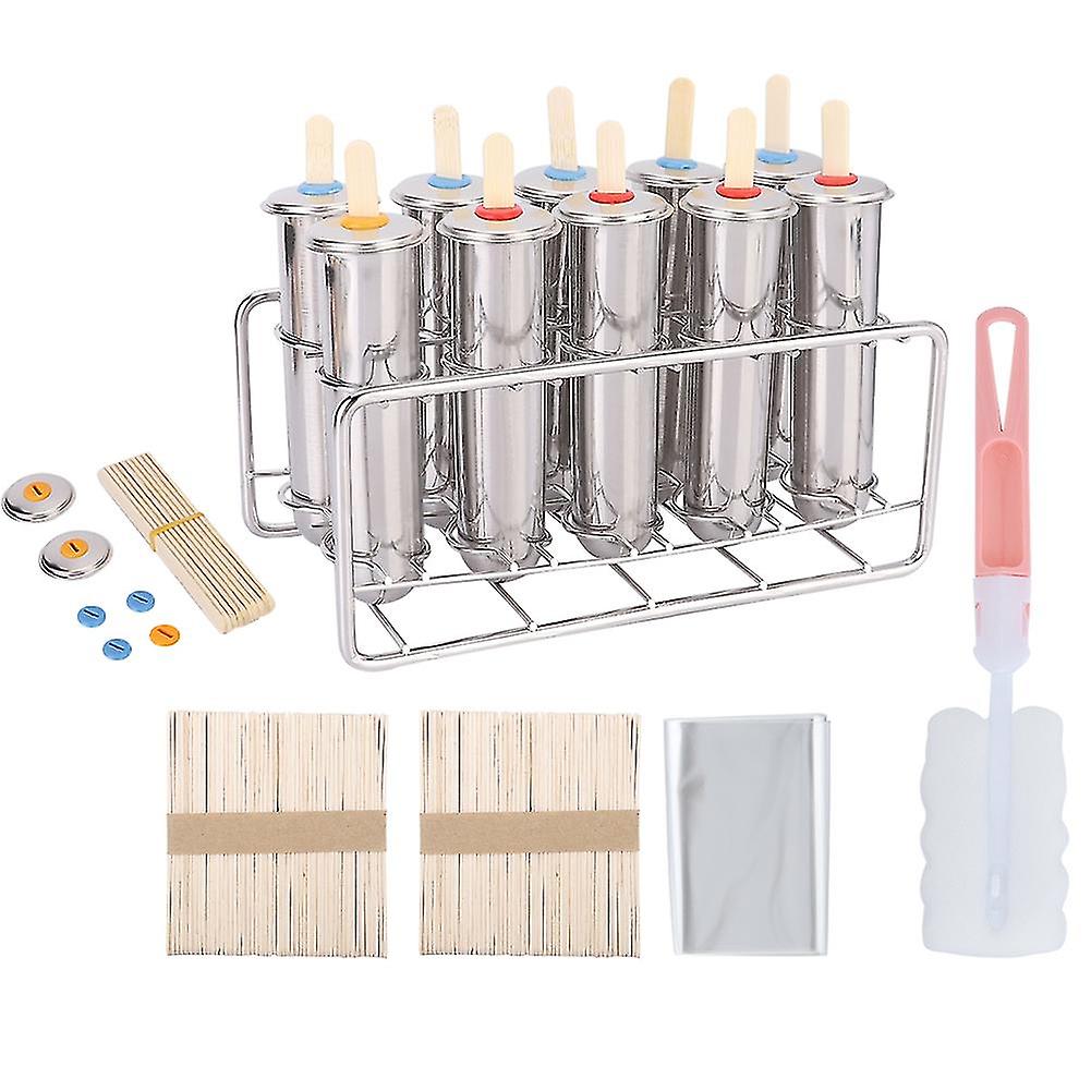 Household 304 Stainless Steel Ice Lolly Popsicle Molds Kit Ice Cream Mold