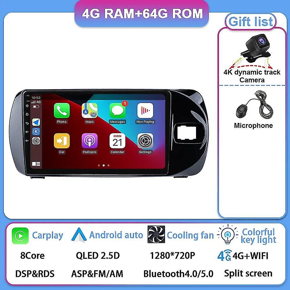 Android Auto For Toyota Vitz 3 Xp130 2014 - 2019 Car Multimedia Player Radio Video Navigation Gps Touchscreen Autoradio Audio Tv