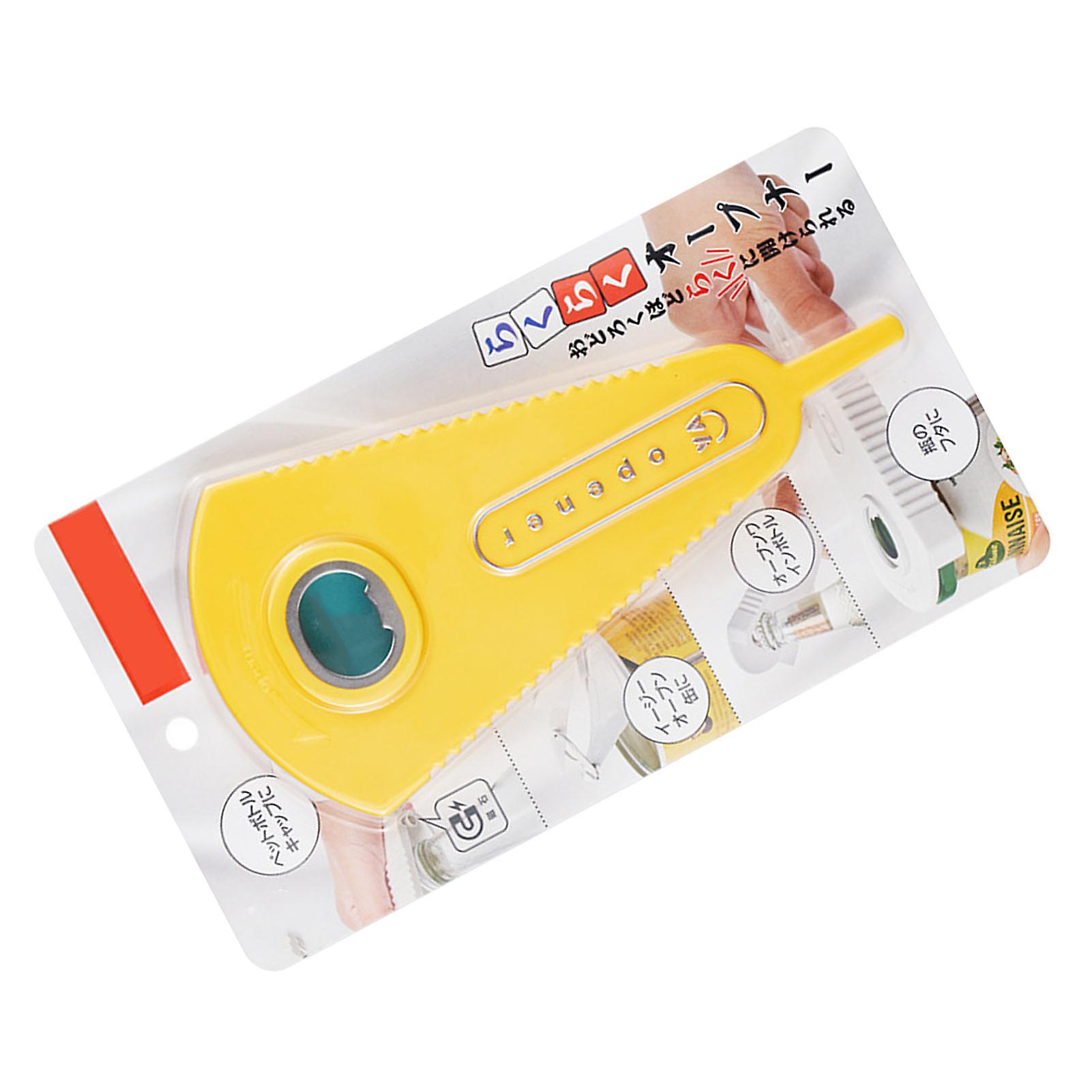Multifunction Manual Jar Opener V-Shaped Can & Bottle Opener Yellow