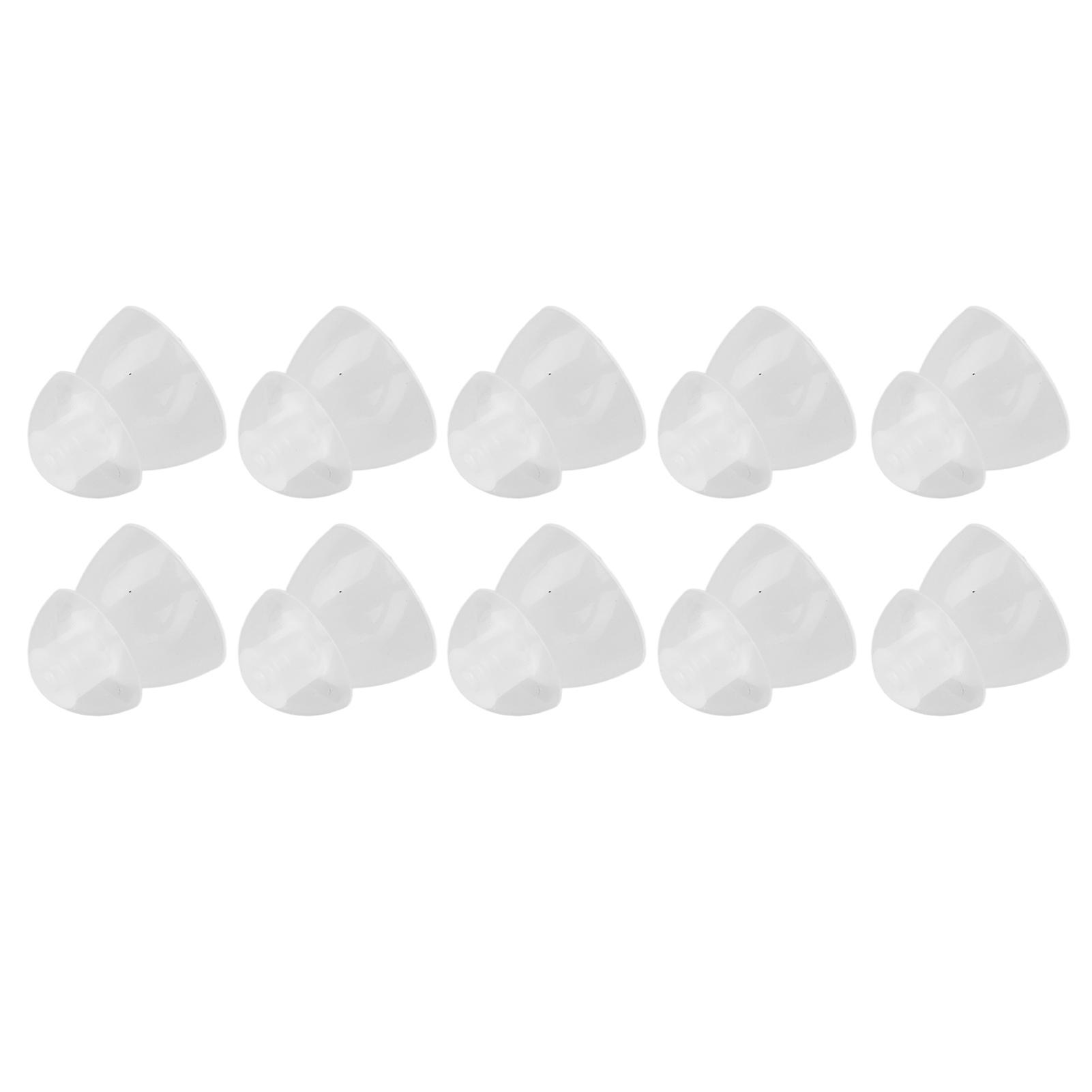 10 Pcs Hearing Amplifier Ear Tips Transparent Double Layer Closed Anti Static Soft Silicone Earplug Domes M 