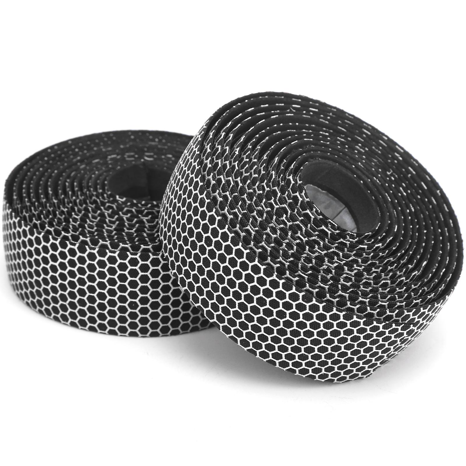 1 Pair Cycling Handle Wrap Tape AntiSlip Elastic Bicycle Bike Cycling Handle Wraps Tape(Black White )