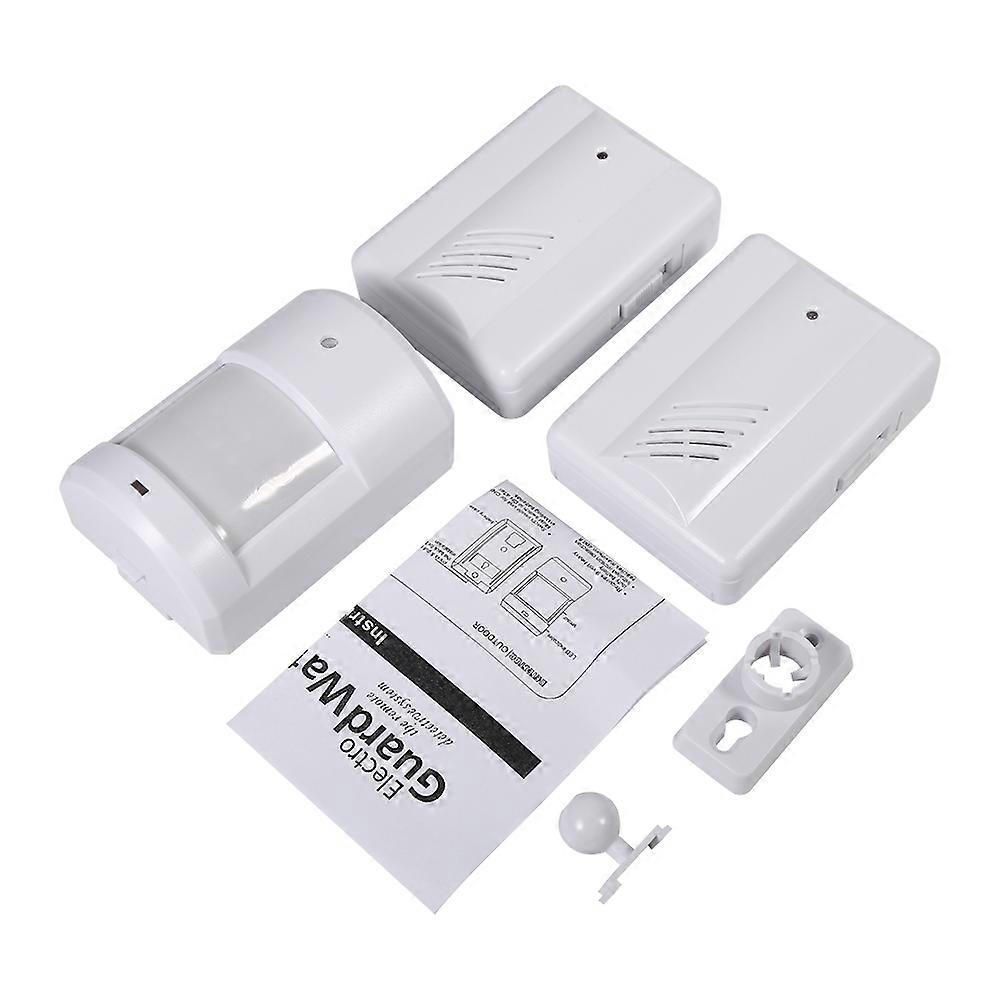 Motion Sensor Wireless Alert Secure System Doorbell Alarm for Home (2 Receiver   1 Transmitter)