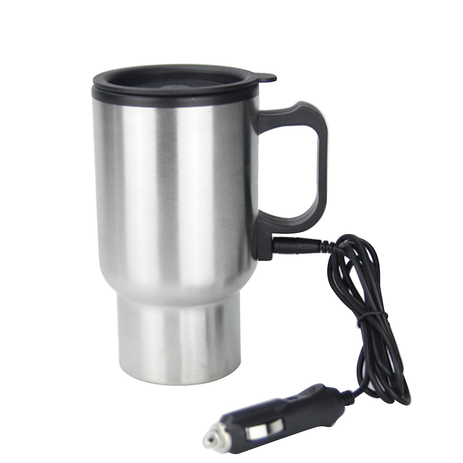 12V Car Heating Cup Large Capacity Leak-Proof Steel Cigarette Lighter Compatible for Vehicles