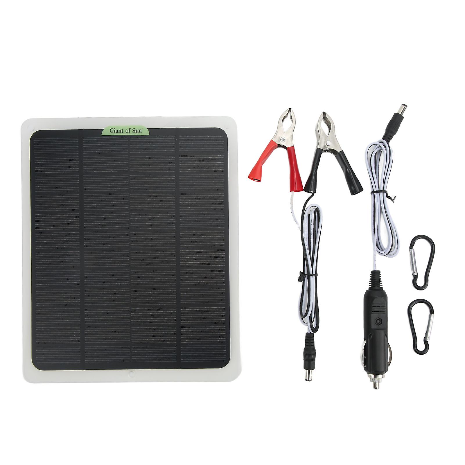Jadeshay Solar Panel Kit, Solar Battery Charge r Kit 12V 20W Monocrystalline Dual USB Output Battery Maintainer for RV Car Boat