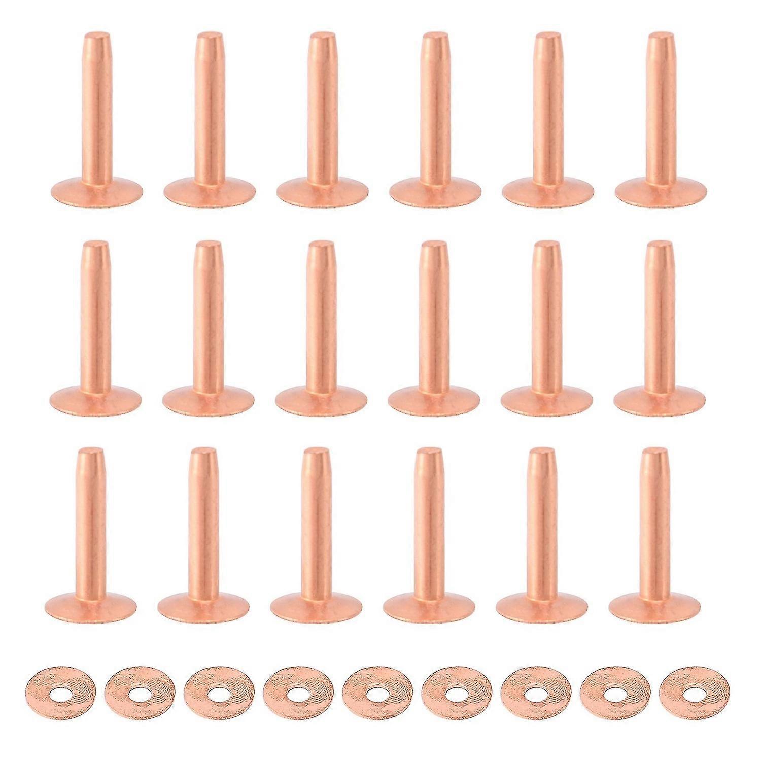 100 Sets Copper Rivets And Burrs Washers Leather Copper Rivet Fastener For Wallets Collars Leather