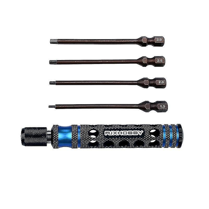 4 In 1 Hex Screwdriver Bit 1.5/2/2.5/3mm Metric 6.35mm Batch Head Set For Rc Airplane Aircraft Model Disassembly And Repair Tool