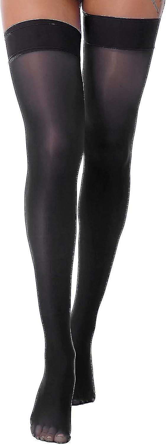 Bayan Parlak Yağ Tutun Çoraplar Uyluk Yüksek İpek Uzun Çoraplar Külotlu Çorap İç Çamaşırı Clubwear