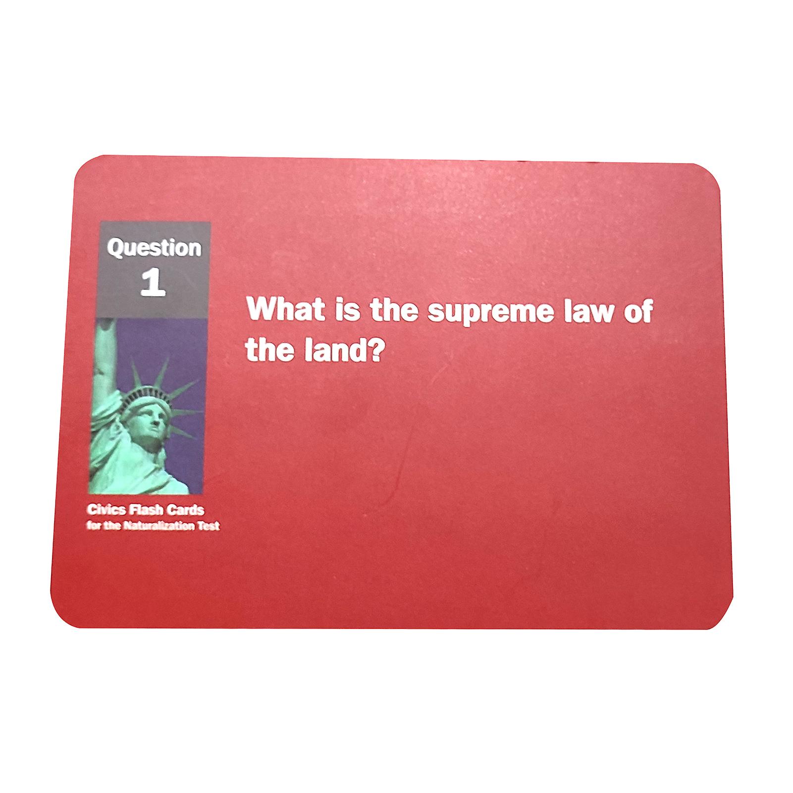 100 USCIS Questions Answers Flashcards Naturalization Test Study Answers Novelty Gift