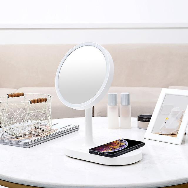 Multifunctional Makeup Mirror Table Lamp Night Light Adjustable Brightness Fill Light Mirror Wireless Charging Desktop Mirror