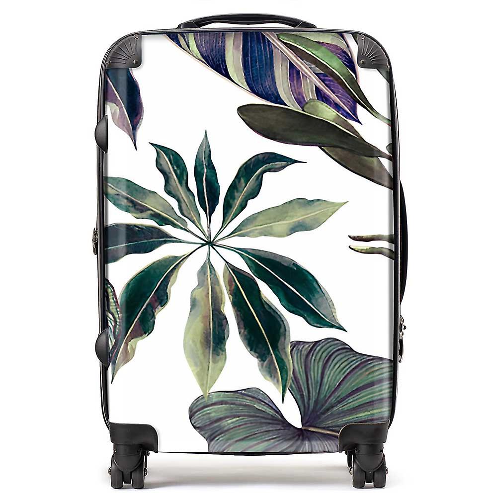 Watercolor Tropical Leaf Suitcase