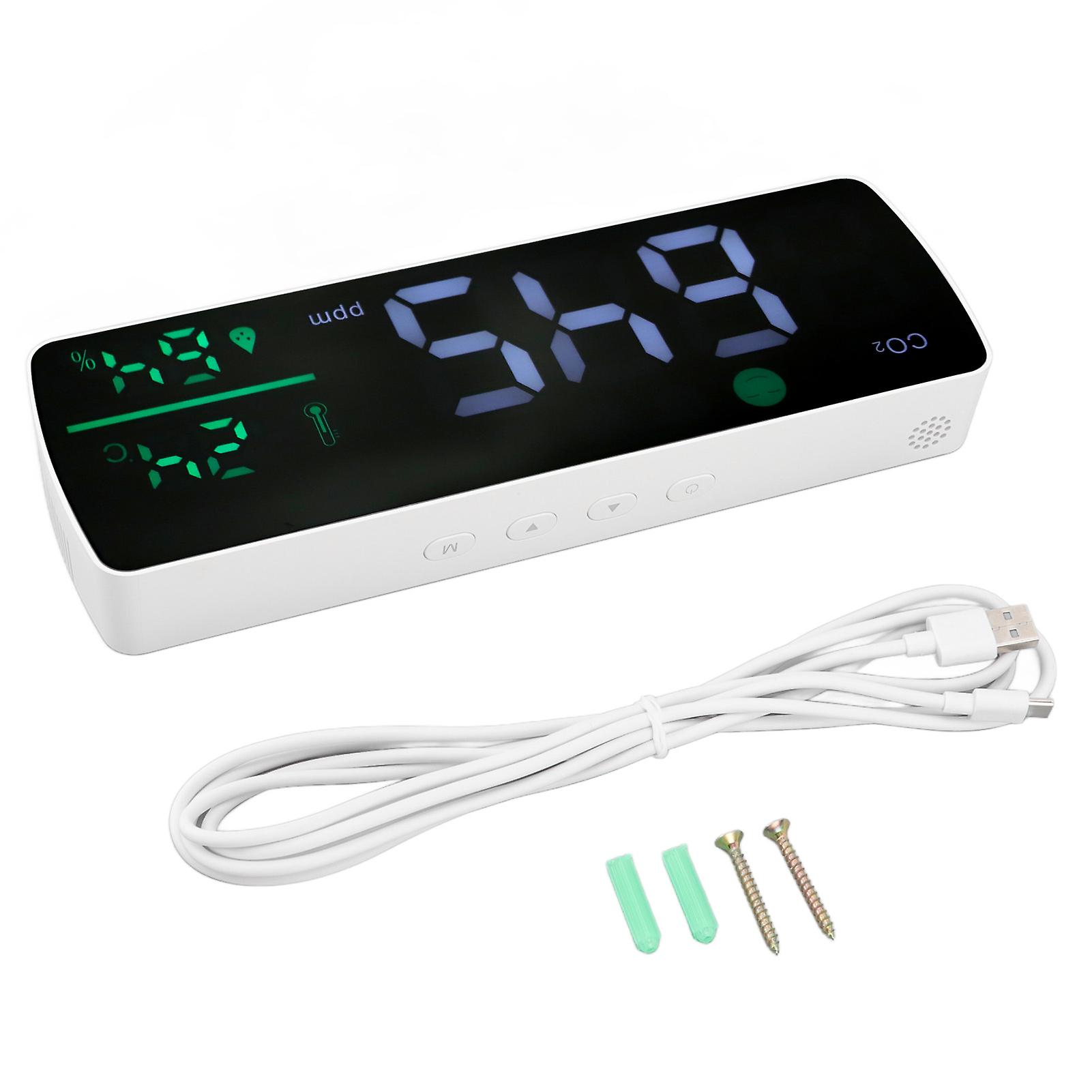 CO2 Monitor High Accuracy Far Infrared Sensor 2000MAH Battery Temperature Humidity Detector with Clear Display for Home