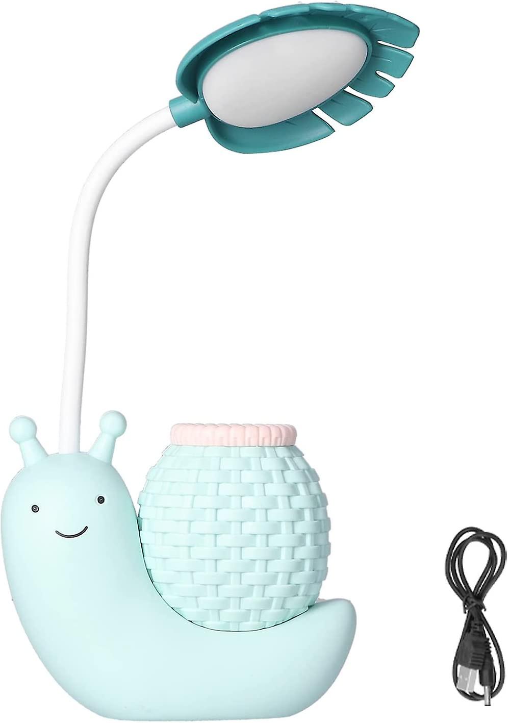 مصباح طاولة LED لطيف متعدد الوظائف مصباح مكتبي مع حامل قلم مصباح مكتبي واقي للعين للأطفال