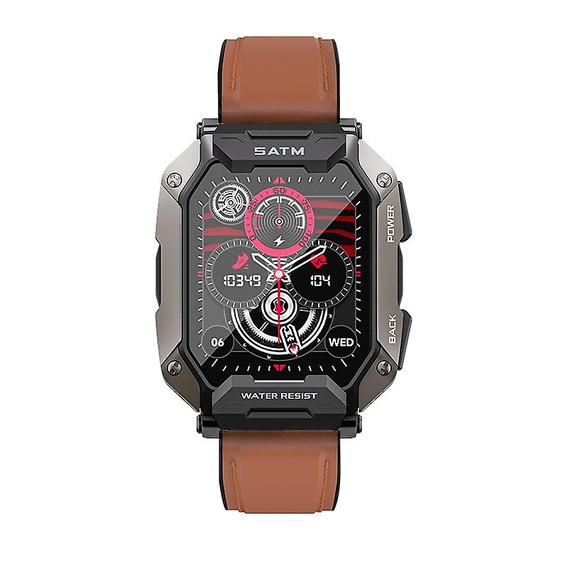 C20Plus Bluetooth Call Smart Watch Brown Leather