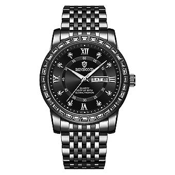 BINBOND B2202 Watch Black Steel-Black-White Nail