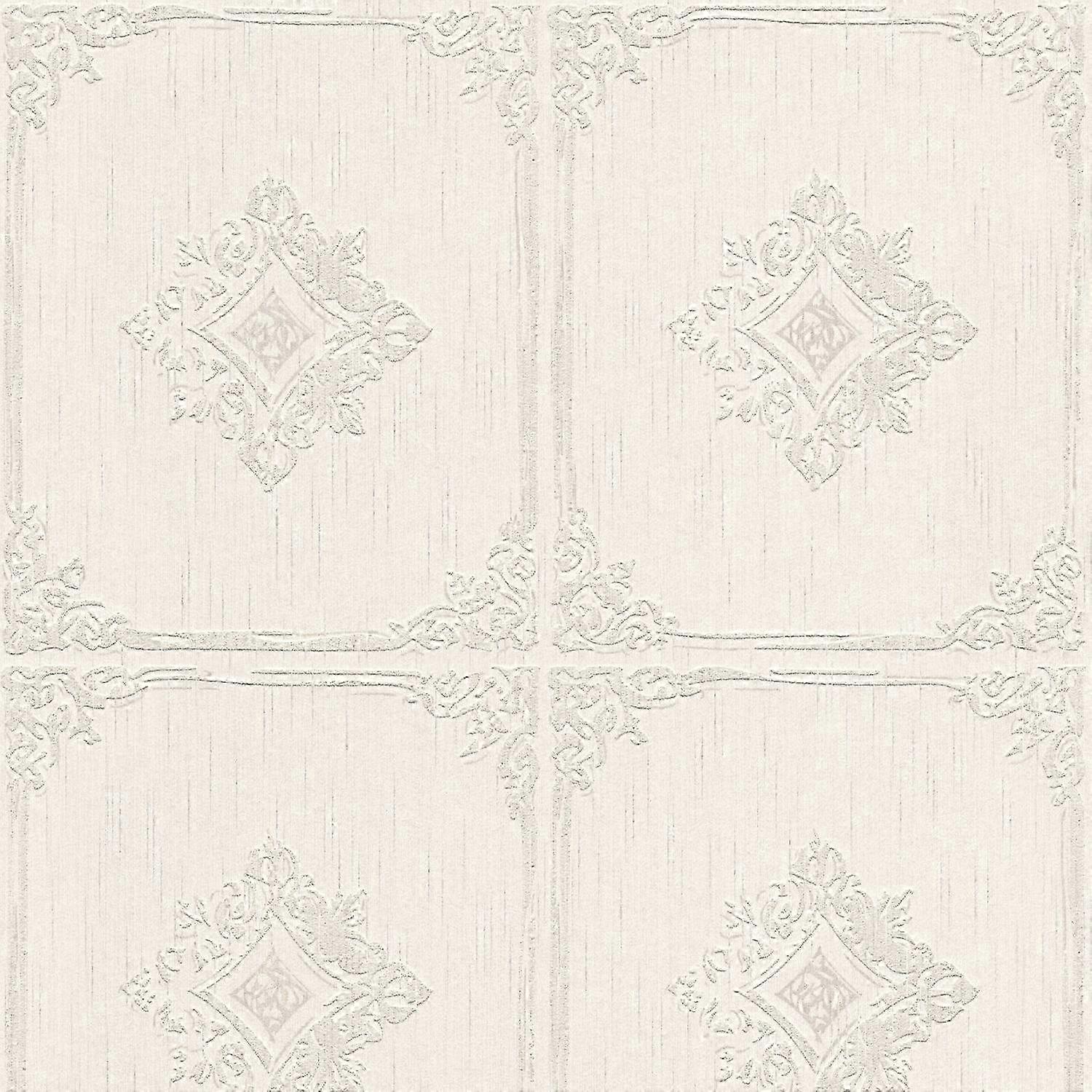 Barok behang Profhome 961992-GU textiel behang gestructureerd in barok stijl mat beige grijs 5,33 m2