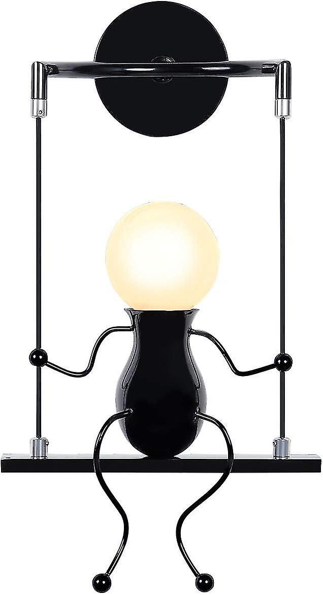 Swing Black x1 Creative Humanoid LED Wall Lamp Modern LED Wall Sconce Art Deco Wall Lamp Max 60W E27