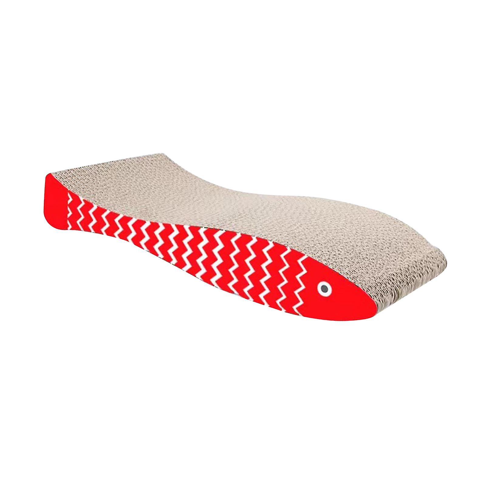 Cat Scratching Board Sturdy Cardboard Cat Scratcher for Kitten Kitty Playing Red