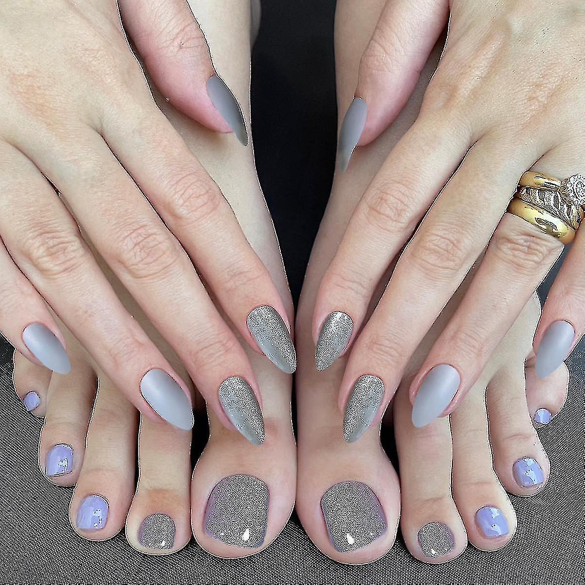 Manicure iført rustning Spar Kattens øje hænder og fødder Manicure Patch Fake Nail Set iført rustning