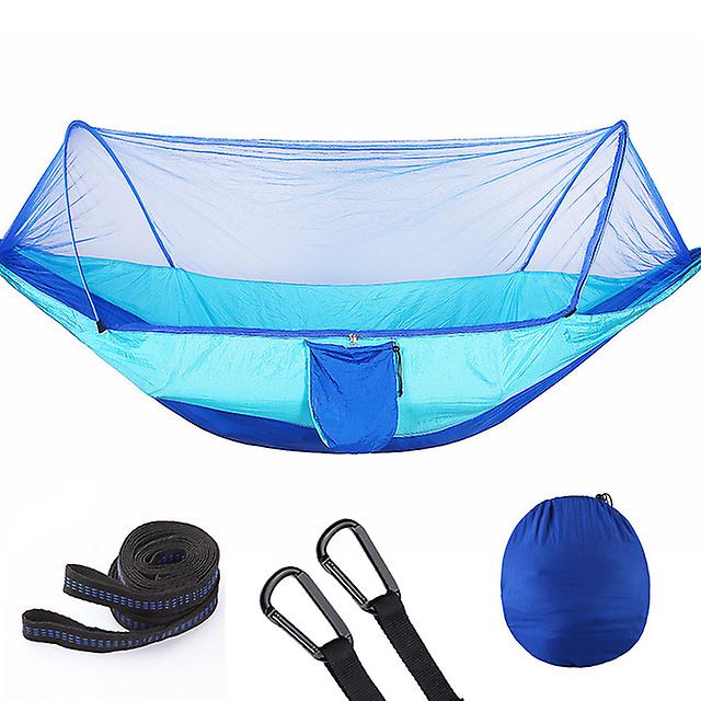 290*140 Hammock With Anti-mosquito Outdoor Double Nylon Parachute Cloth Camping Mosquito Net Quick Open Hammock Control Hammock