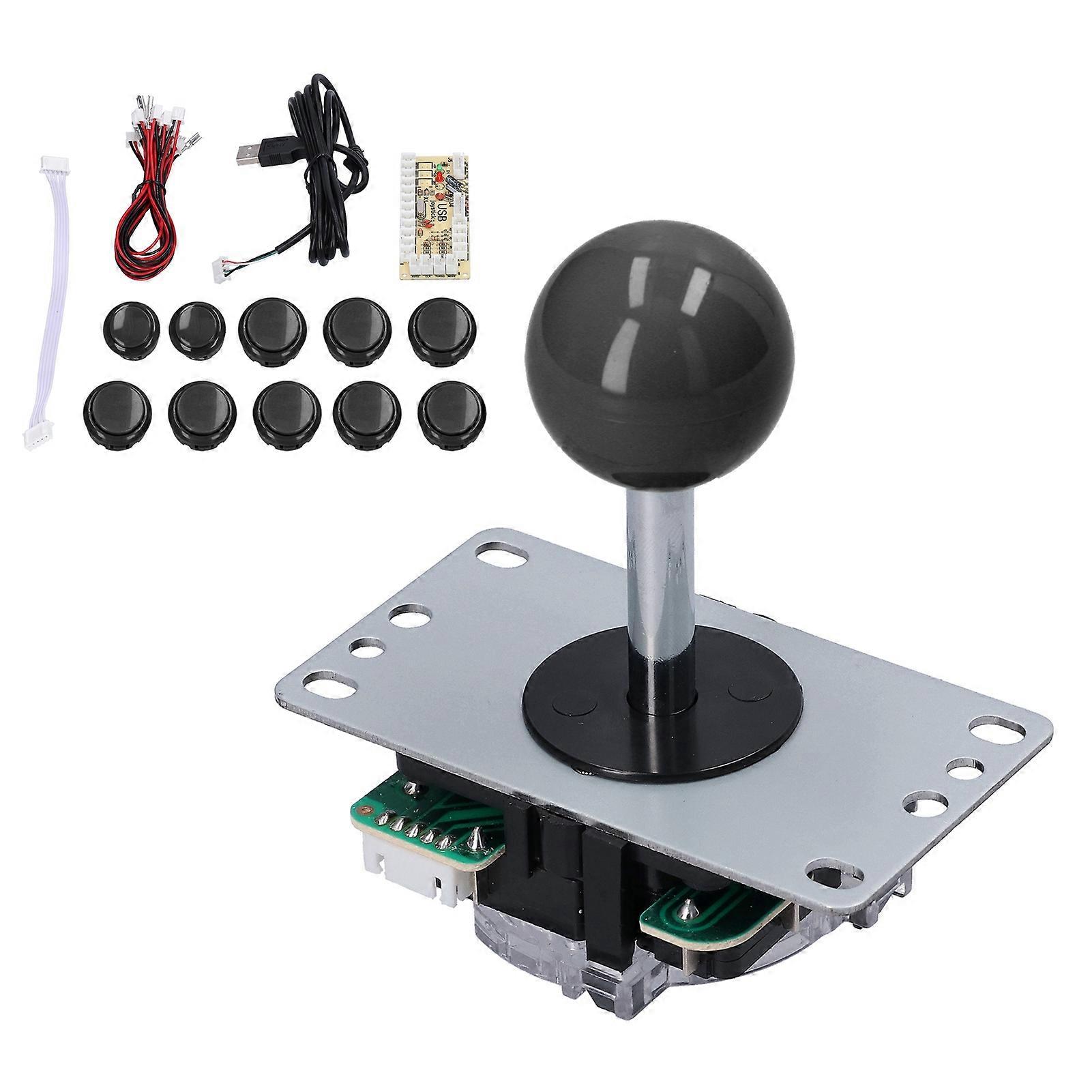 Qm070901 Arcade Game Joystick Kits Zero Delay Arcade Game Diy Kit Parts With Encoder Board 10 Buttons Joystick For Mameblack
