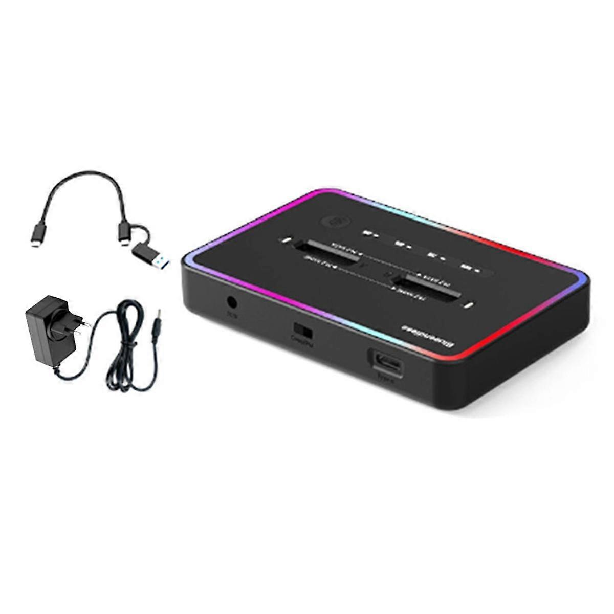 M.2 NVMe/Sata-Duplikator Dual-Bay Offline-Klon 20 Gbit/s NVME-Dockingstation Ein-Schlüssel-Offline-Klon-SSD-Dockingstation EU-Stecker