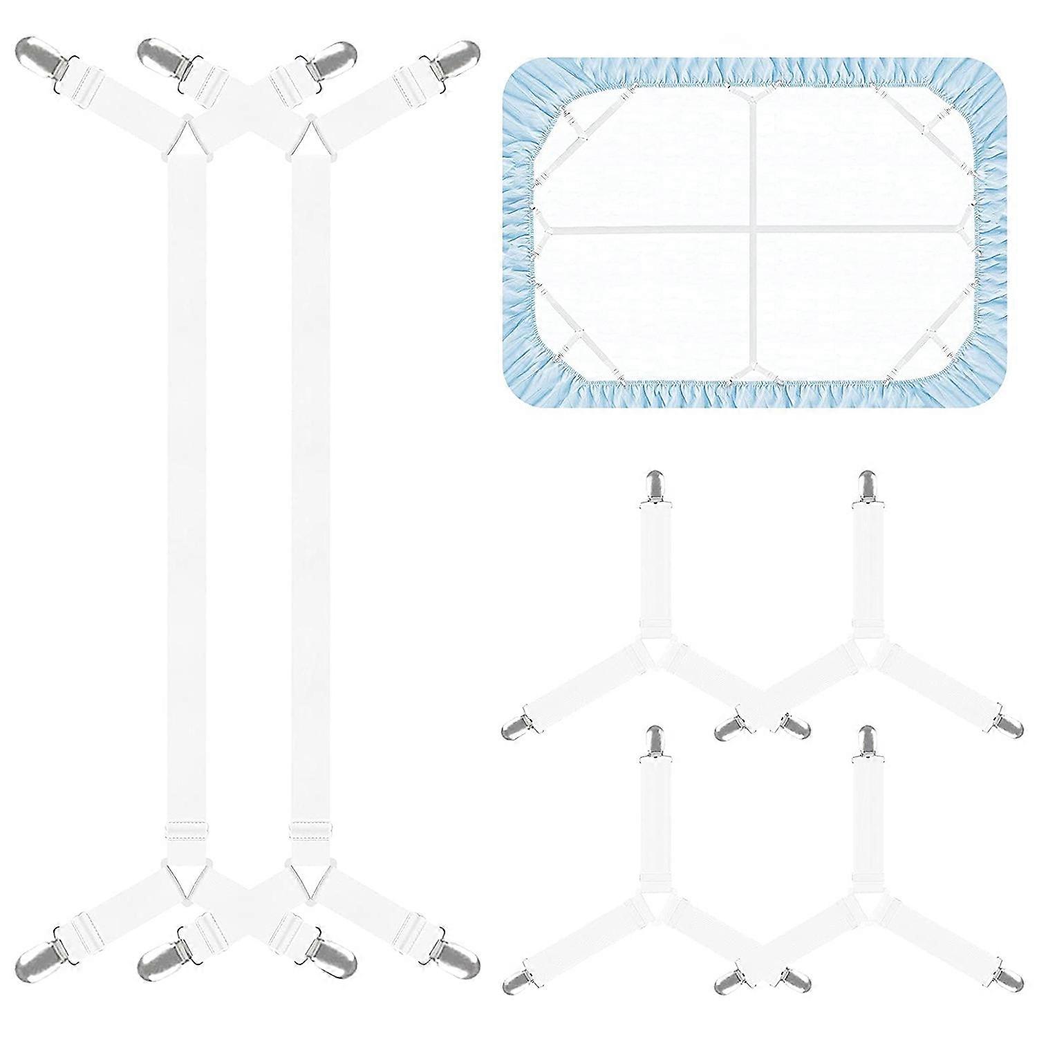 Bed Sheet Holder Straps,Adjustable Elastic Bed Sheet Straps,Crisscross Bed Sheet Fasteners Suspenders,Sheet Stays Clip B