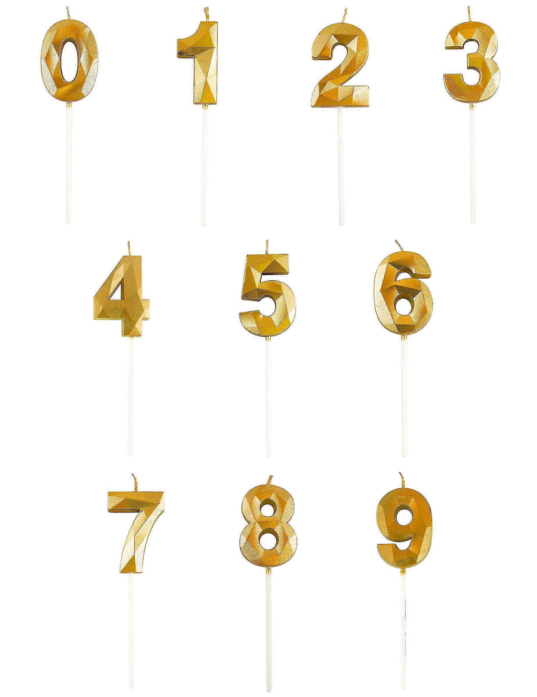 Bougie chiffre dore effet diamant 5 cm