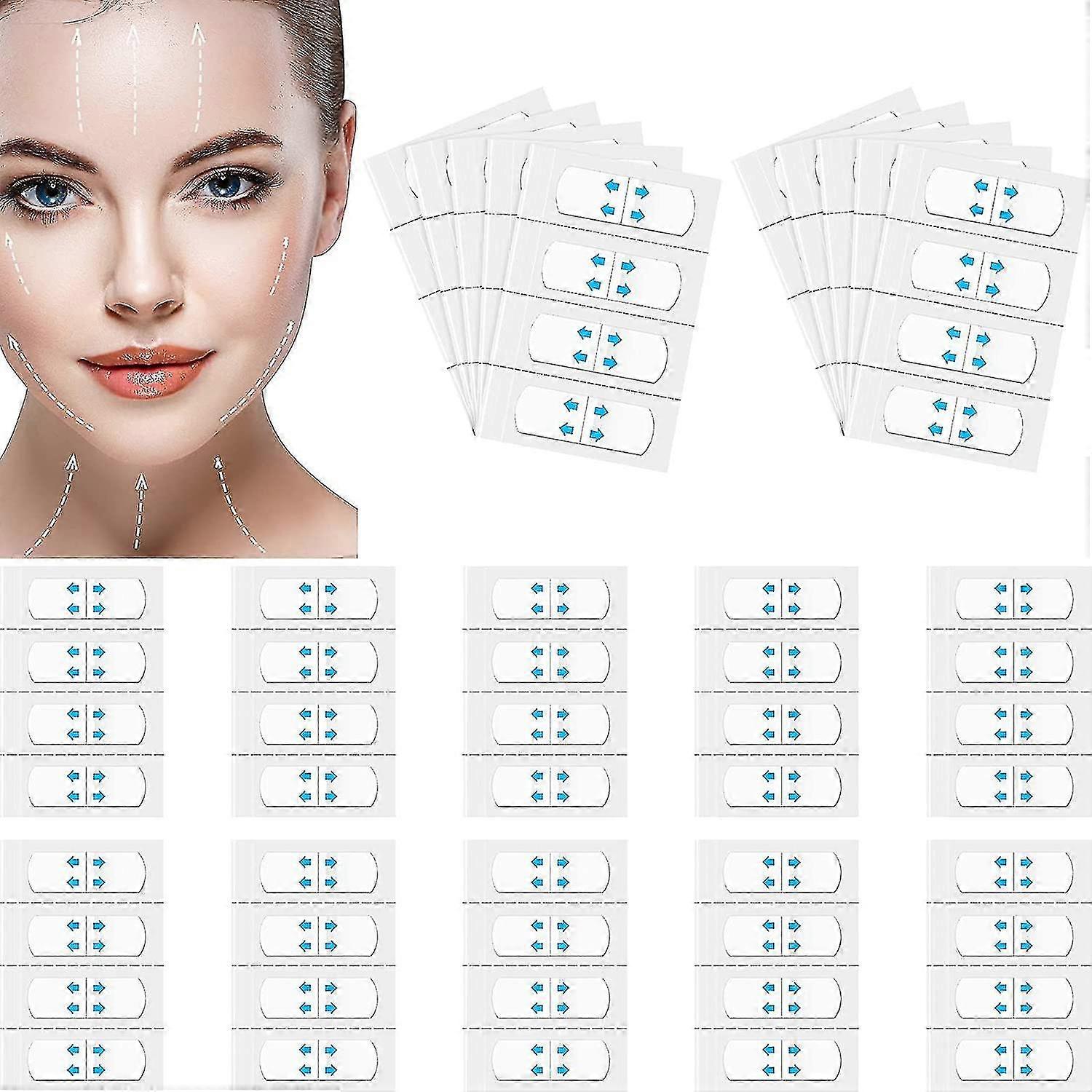 80/160/240pcs αυτοκόλλητα προσώπου V-shape προσώπου αυτοκόλλητα προσώπου που ανυψώνουν τις ταινίες διπλής πηγουνιού αντιμετωπίζουν αόρατα μπαλώματα ανελκυστήρων